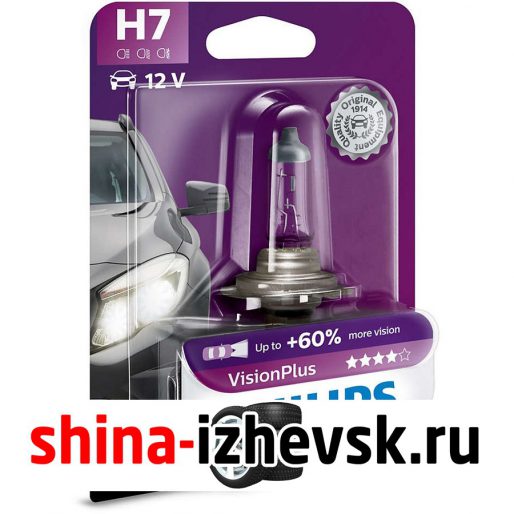 Лампа галогеновая PHILIPS VisionPlus — H7-55 Вт-3250К, 1 шт. в Ижевске